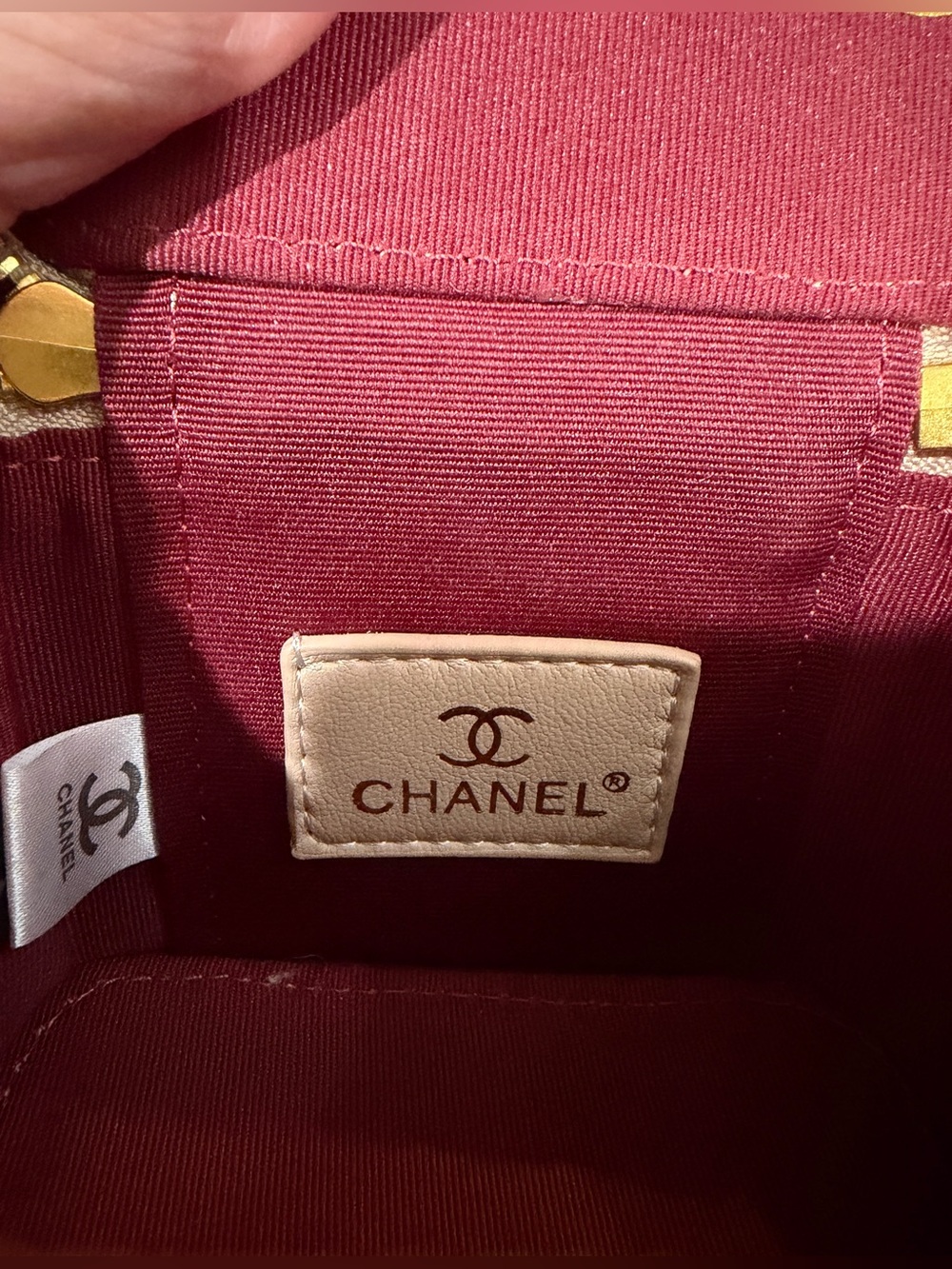Chanel 2021 Beige Quilted Mini Crossbody Vanity Pouch - Picture 8 of 8